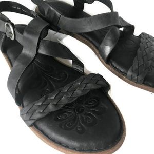 Born Sandals Black Leather Size 11US 43 EU